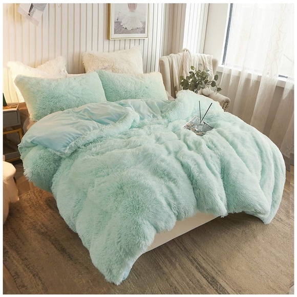 King Plush Shaggy Duvet Cover Set of 3 Soft